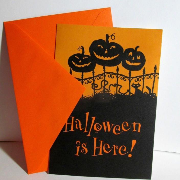 Hallmark Greeting Cards Halloween Is Here 8 Cards w Envelopes Pumpkins Black Cat