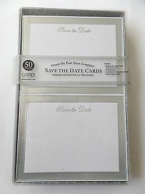 Create Save The Date Cards on Computer 50 New Silver Frame Cards Envelopes Party