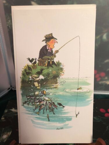 Happy Birthday Fisherman Out Of Luck Unused By Newton Vintage