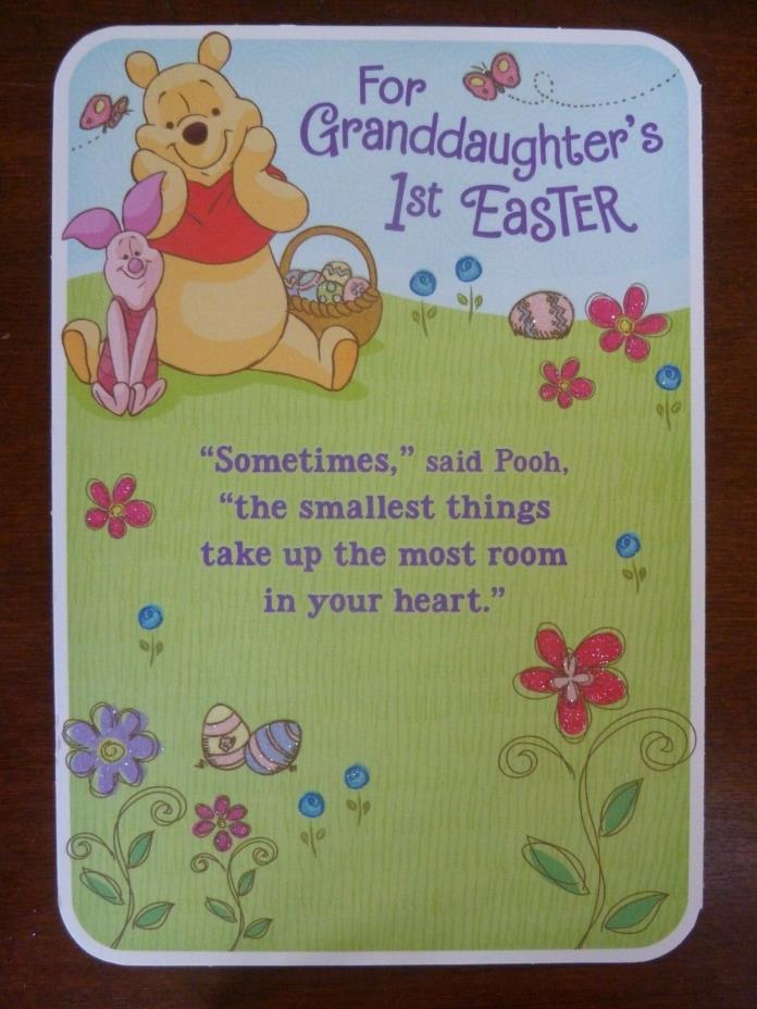 Hallmark Winnie the Pooh Piglet Disney Granddaughter's 1st EASTER GREETING CARD