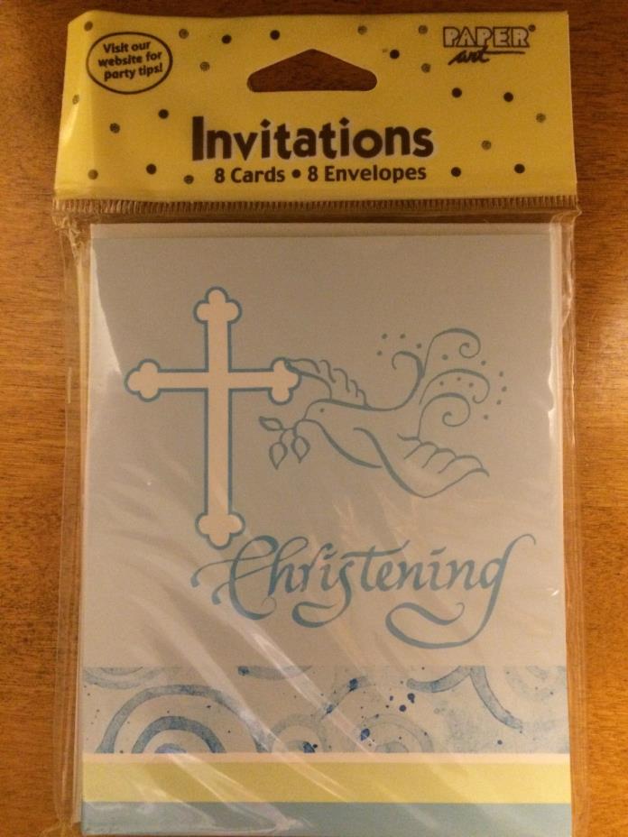 (48) Faithful Dove Blue Invitations 