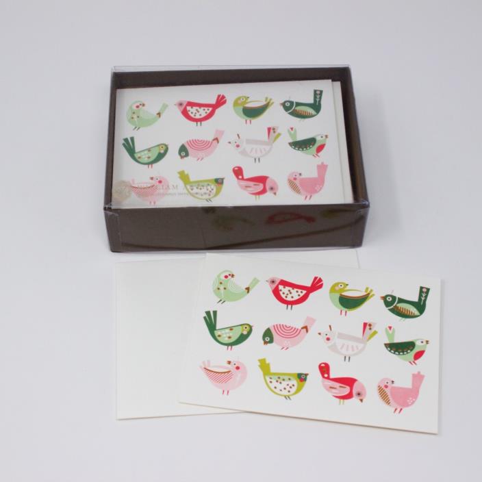 William Arthur Foil Stamped Fancy Flock Note Cards Greeting Cards 10 Pack Birds