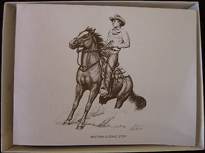 Western-Sliding Stop Boxed Note Cards with 10 Cards 10 Envelopes per Box