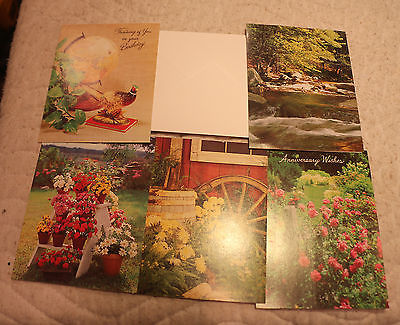 ASSORTED VARIOUS LANDSCAPE NATURE GREETING CARDS & ENVELOPES LOT OF 5