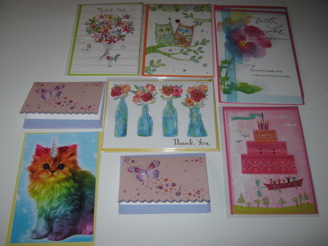 Lot of 9 Various Cards Papyrus Hallmark Shoebox - NEW