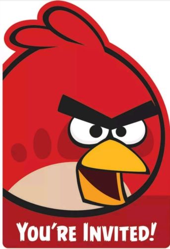 Angry Birds Invitations 8 ea of invitations, envelopes, seals, save date sticker
