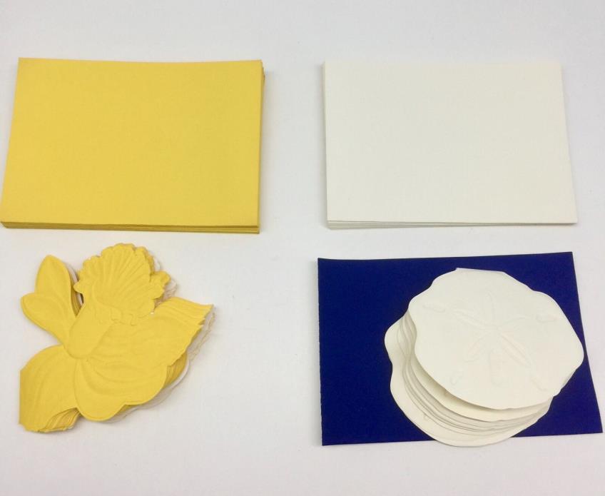 Embossed Daffodil and Sanddollar Note Cards & Envelopes 10 Of Each Card