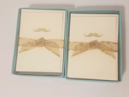 Graphique 10 Blank Cards & Envelopes Mustache lot of 2 boxes Thank you