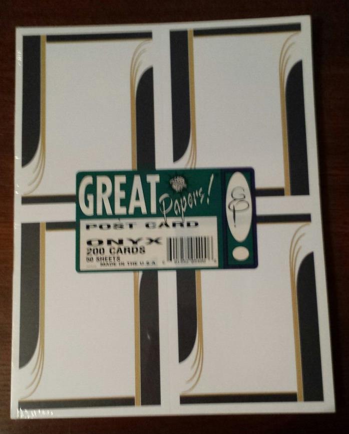 Post Card Sheets for Computer 50 sheets, 200 post cards, Onyx New