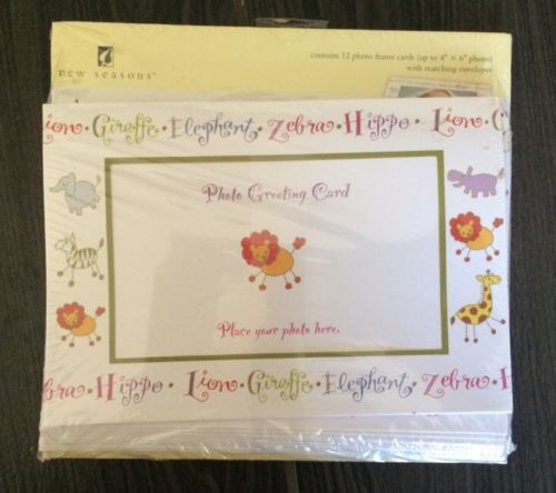 NEW SEASONS Photo Frame Greeting Cards New Baby Announcements Sealed Pack Of 12