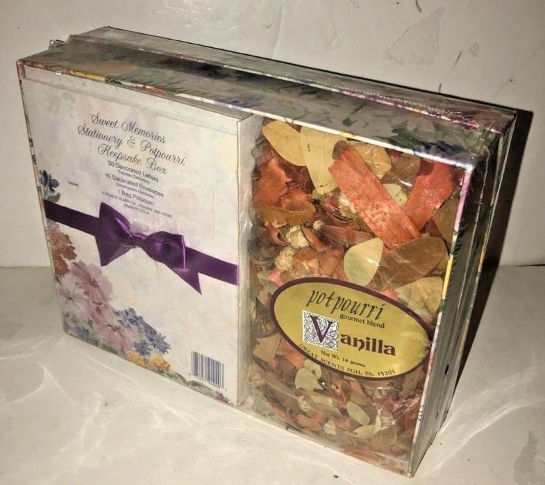 Sweet Memories  Stationerey & Potpourri Keepsake Box Gift Set - Vanilla ~NIB