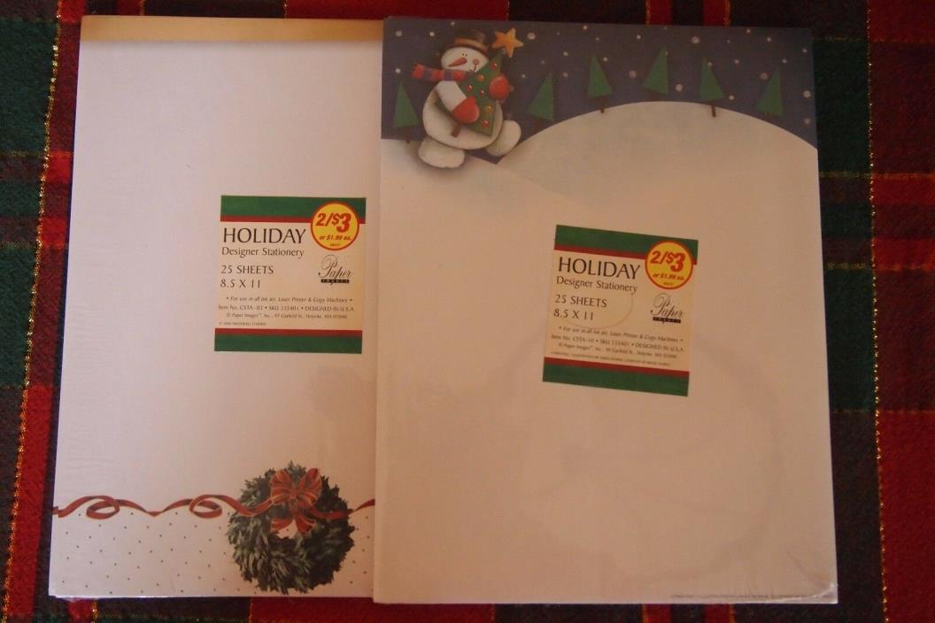 Paper Images Holiday Designer Stationery-2 packs of 25 each Letterhead-BRAND NEW
