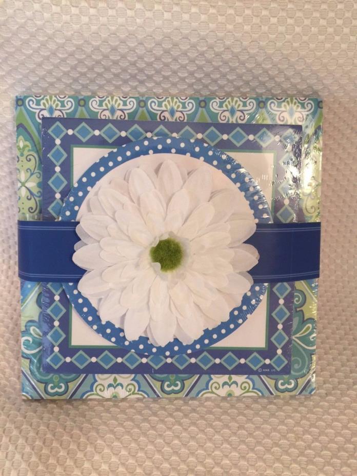 Hallmark Stationery Memo Pad Set SOM2606 Blue White Gerber Daisy, NEW