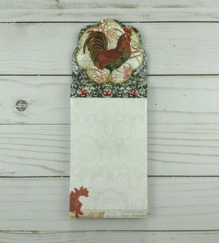 Punch Studio Magnetic Notepad List Grocery 75 Sheets Rooster