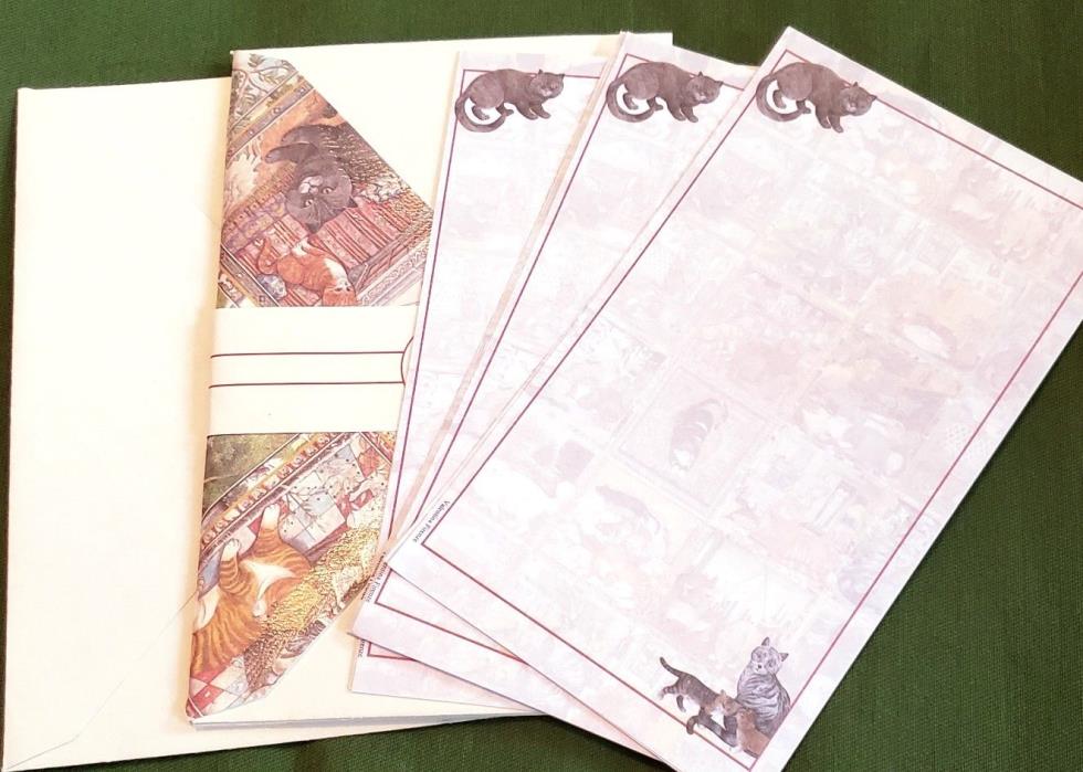 Partial Kitty Cat Themed Paper with Envelopes