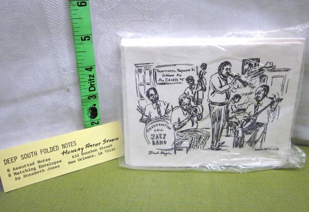 DEEP SOUTH FOLDED NOTES stationary Donabeth Jones jazz New Orleans 1970s