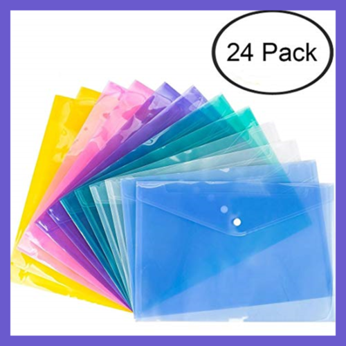 Clear Document Folder W Snap Button Premium Quality Poly Envelope US LETTER/A4 S