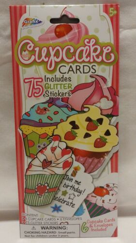Grafix Cupcake Cards & Envelopes - Birthday Party DIY Cards & Stickers