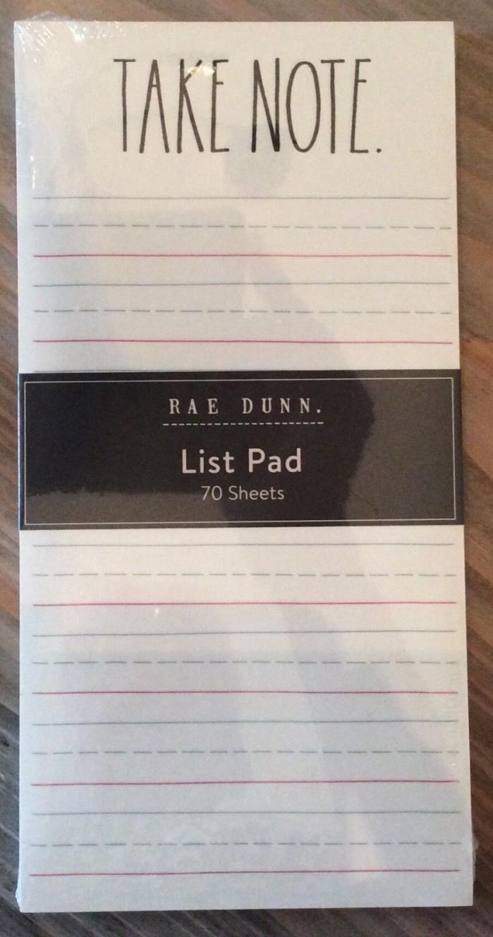RAE DUNN “TAKE NOTE” LIST PAD NEW 70 SHEETS