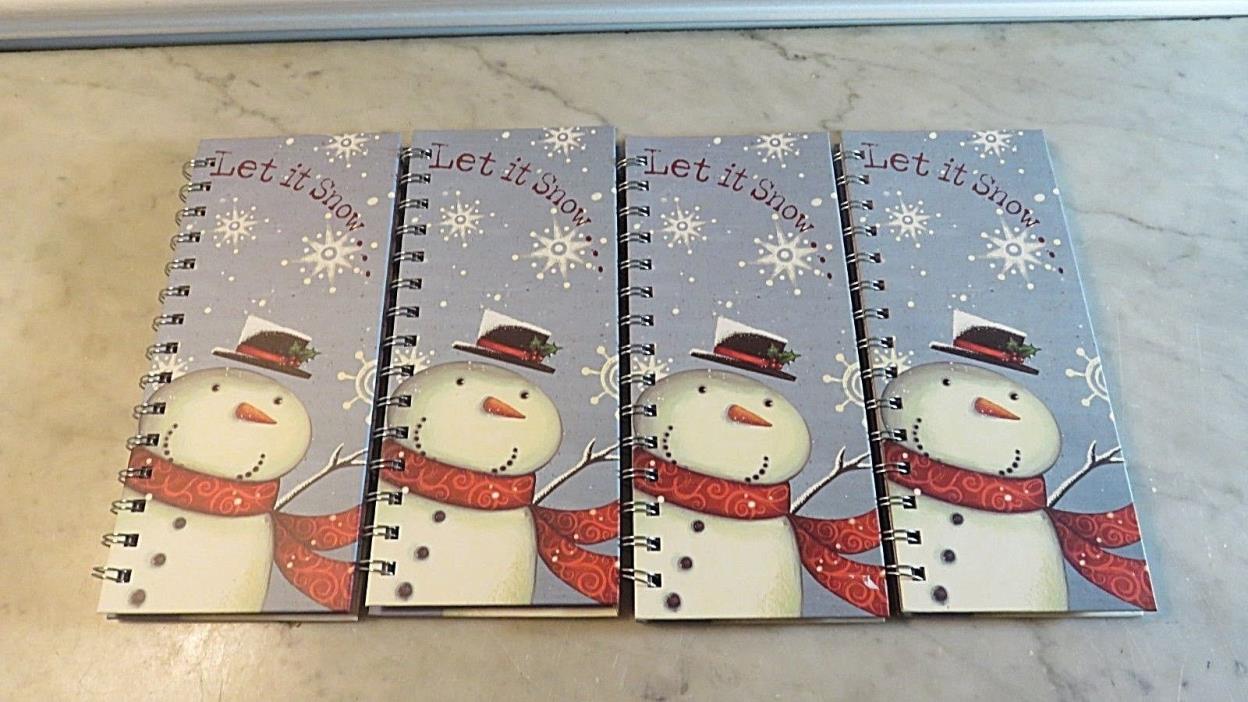 Let it Snow Snowman & Snowflakes Spiral Notebook - Four Books NEW