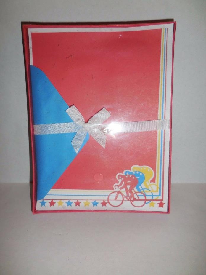 Vintage Whiting's Stationery Bicycle Bicyclists NIP 24 Sheets 16 Envelopes
