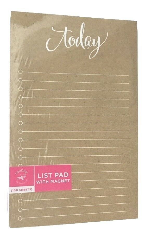 Roobee by Mara-Mi TODAY Kraft Magnetic List Pad 100 Sheets NEW 5.25