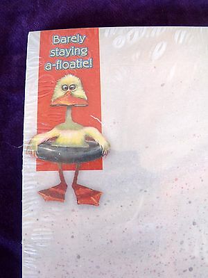 New LEANIN' TREE Small Note Pad Funny Duck Wearing Life Ring Barely A-Floatie!