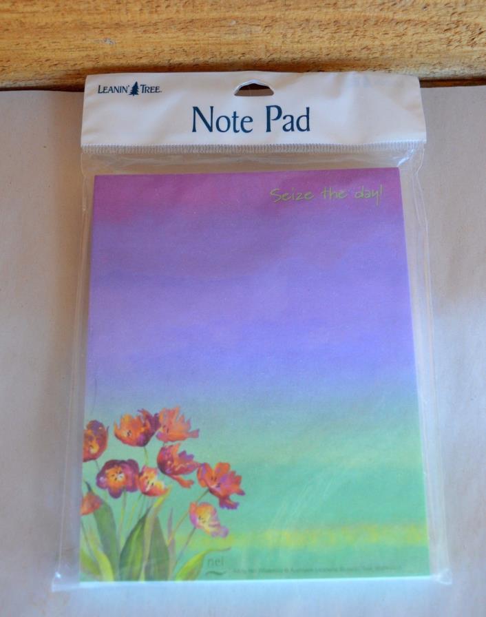 New LEANIN' TREE Inspirational Note Pad Seize the Day Purple Floral #SNP63017