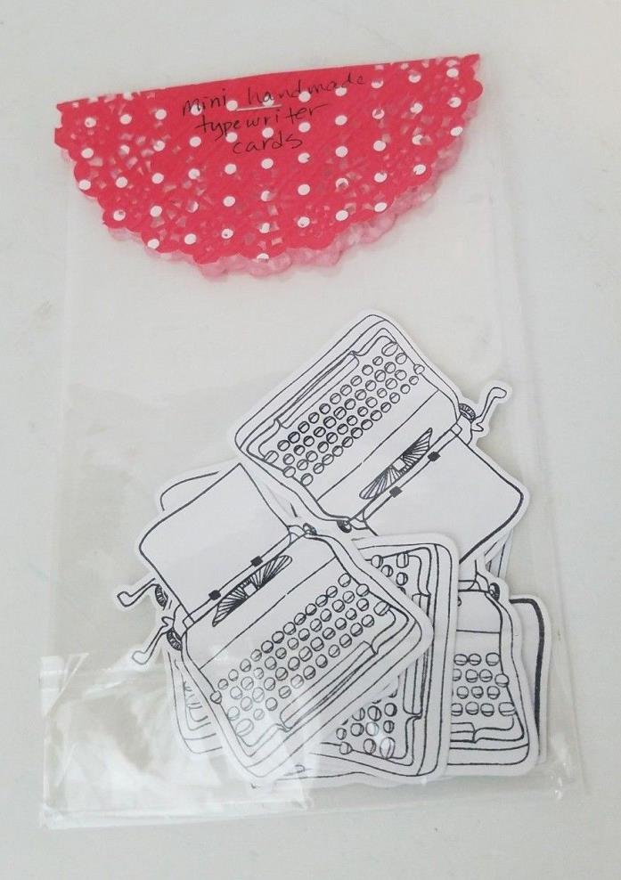 Vintage Style Typewriter Mini Note Cards Stationery Handmade 2 in Die Cut