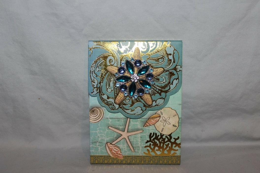 Punch Studio Note Pad Faux Brooch Decoration Seashell Motif 75 Sheets