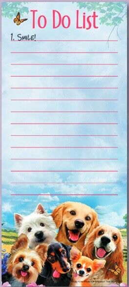 LEANIN TREE Dogs Selfie-To Do List-1. SMILE! #61736~Magnetic List Note Pad~