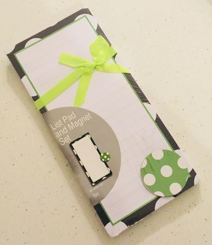 3 Black & White Polka Dog List Pad and Magnet Sets - New Sealed in Packages