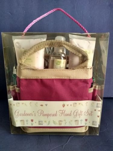 SJ Creations Gardener's Pampered Hand Gift Set Bath Tote and Supplies Pkg 8x5x9