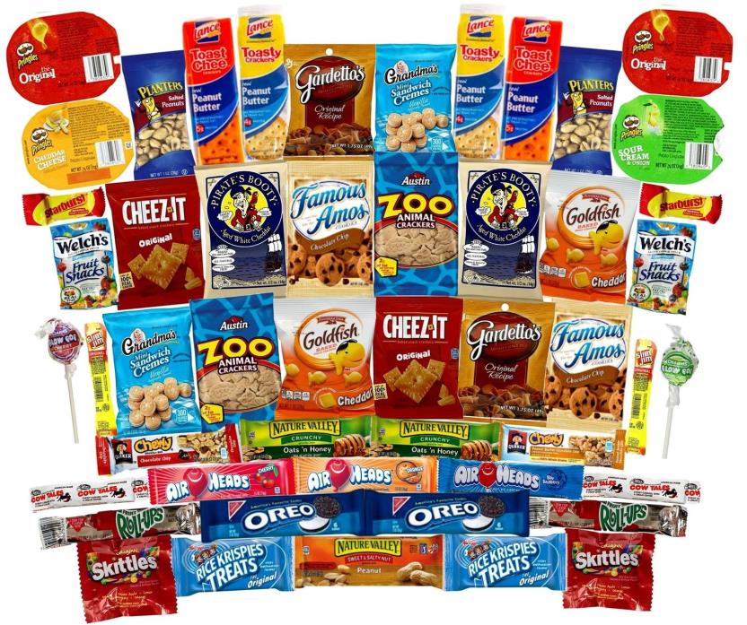 Mega Snacks (50 Count) Variety Care Package Gift Box - College Students,...