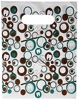 Practicon 11096128 Dental Whimsy Scatter Print Patient Bags, 8