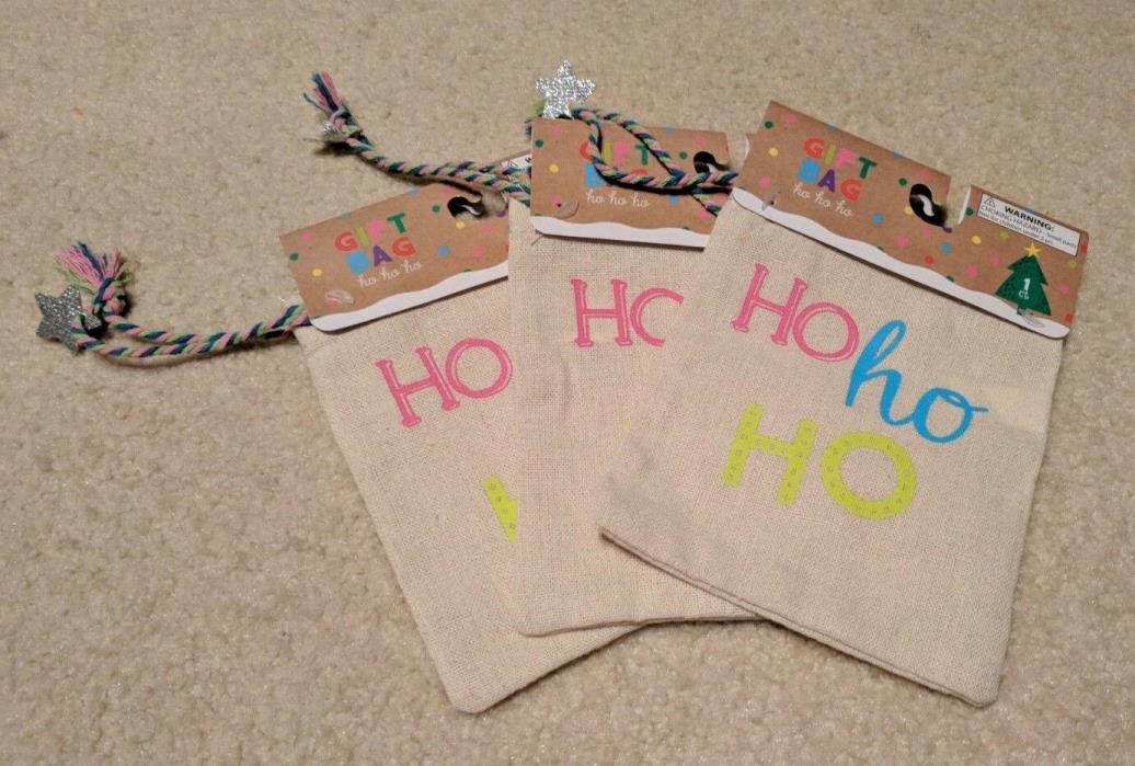 Set of 3 Holiday Gift bags - Ho Ho Ho
