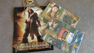 New w tags Pirates of the Caribbean Lrge Gift Bag and wrapping paper Disney wrap