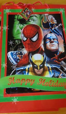 Lot of 4  Amazing Spider-Man Superhero Christmas Large Gift Bags Incredible Hulk