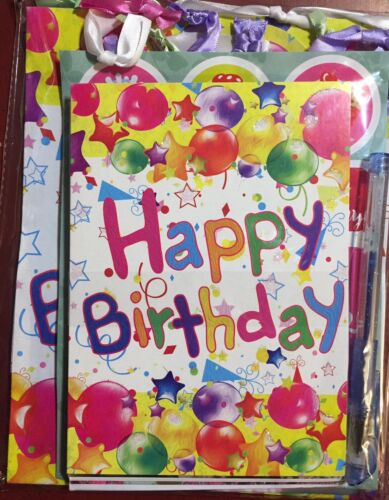 Happy Birthday Glitter Collection Gift Bag & Extras (Cards, Bags, Stickers, pen)
