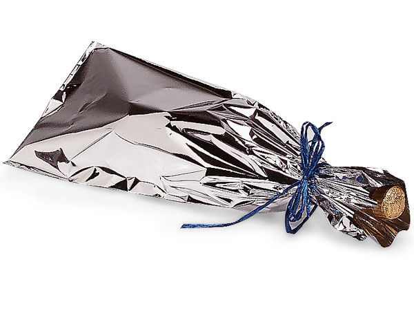 100 Silver Metallic Wine Bags 6-1/2