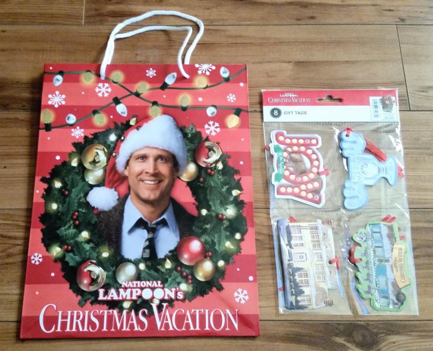 NATIONAL LAMPOON'S CHRISTMAS VACATION Gift Bag + 8 Gift Tags ft. Clark Griswold