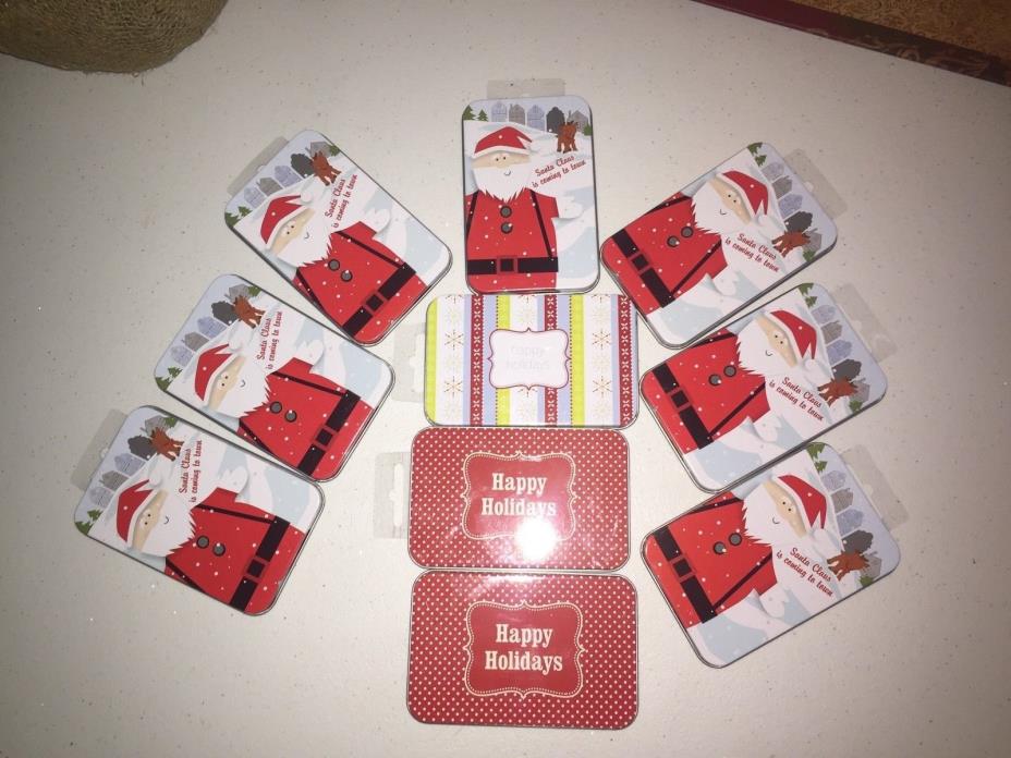 Christmas Gift Card Tin Holders Lot of Ten (10)