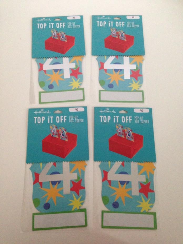 Lot of 4 Hallmark POP-UP Gift Box Topper 40 Paper Trim Wrap Birthday