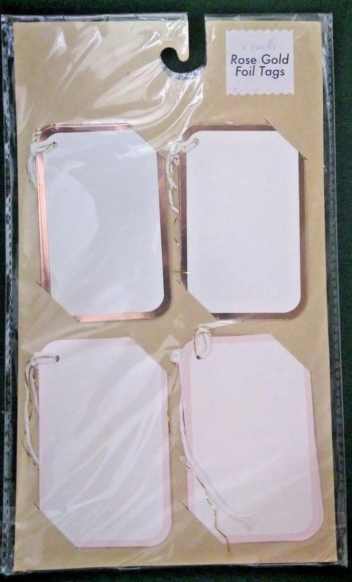 Rose Gold Foil Tags Made For Retail 5 Sheets, 8 tags/Sheet NEW (40 tags)(CR037)