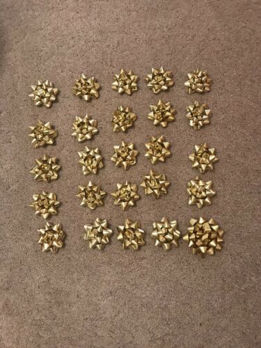 Assortment Of 25 Large Gold Gift Bows