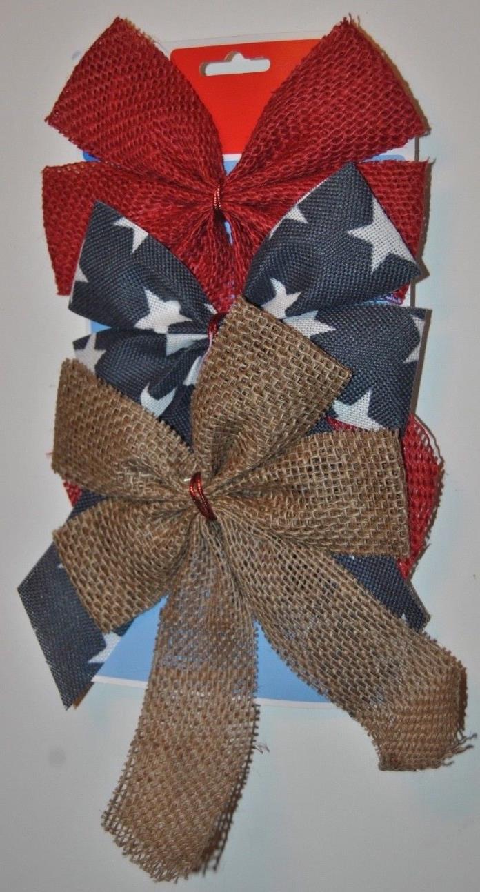 Set of 3 Burlap Bows