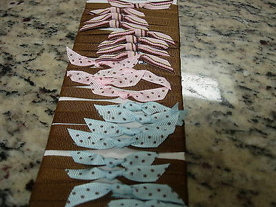 PRETTY  STRIPE & POLKA DOT RIBBON BOWS FOR PACKAGING-LOT OF 20-MIXED-#9Y4