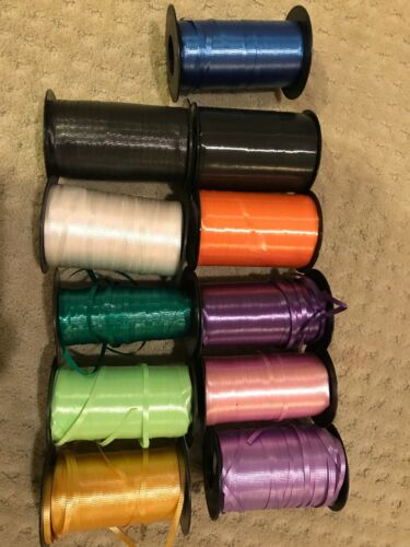 Lot of 11 Rolls of Different Color Curling Ribbon