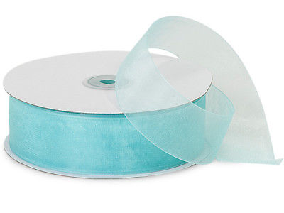 4 rolls Aqua Sheer Organza Ribbon 1-1/2x100 yds 100% Nylon Easter Baskets Crafts