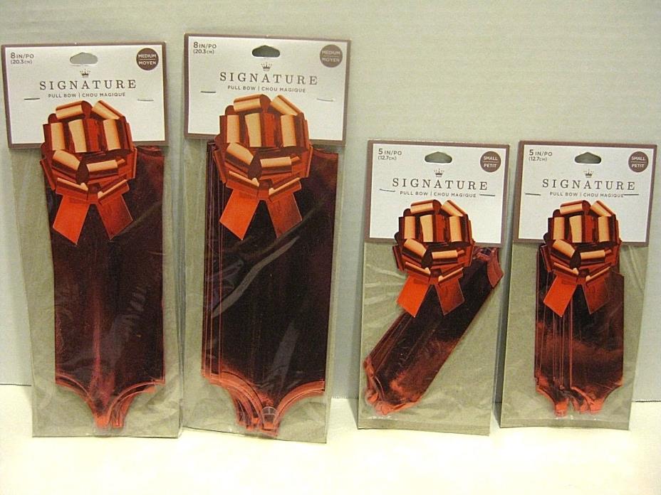4 Pull Bows Gift Wrap RED 8
